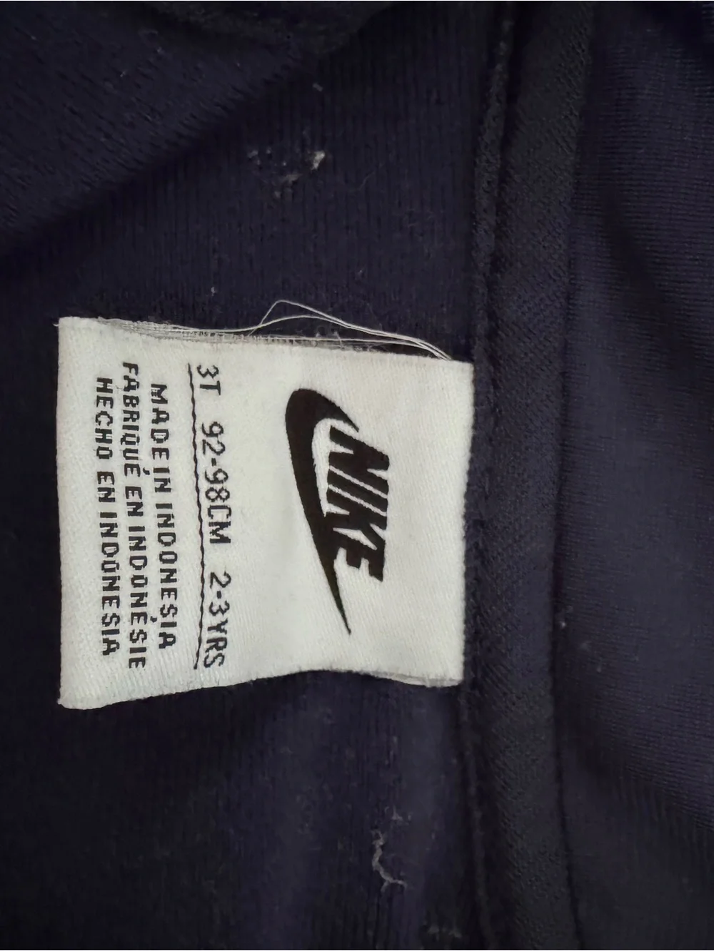 Nike Kids Navy Track Joggers with White Logo Tape